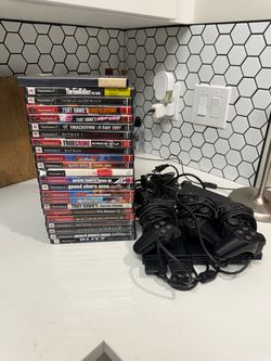 Sony PS2 Slim Bundle – 23 Games, 3 Controllers, Memory Card + Cables