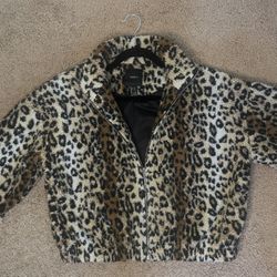 Women’s Leopard Print Zip Up Jacket Size S