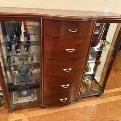 *MOVIBG SALE* Antique Matching Veneer Cabinet-  Cherry Wood 
