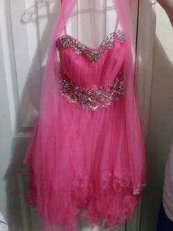 Pink dress with shaw