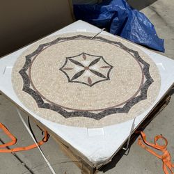 48” Marble Mosaic Floor Medallion – New in Box – Stone Inlay