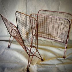 Mid-Century Modern Wire Magazine Racks 