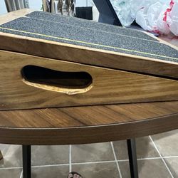 Wooden incline board or calf stretcher.