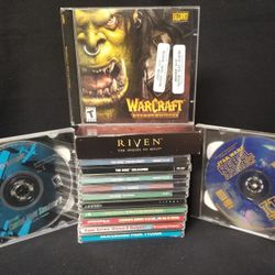 14 PC Video Game Lot Collection Included Star Wars Myst Flight Sim + More Nice Shape! 