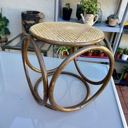 Mid-Century Modern Bentwood and Cane Stool 15”x15”x15”  (Northridge)