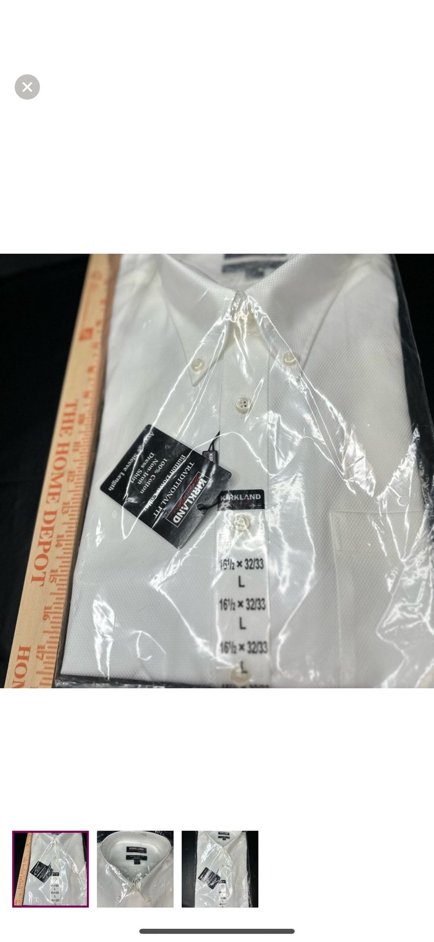 Brand new Kirkland Signature White Dress Shirt Crisp Formal Wear