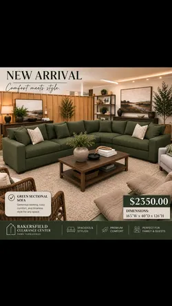 Green Sectional sofa new