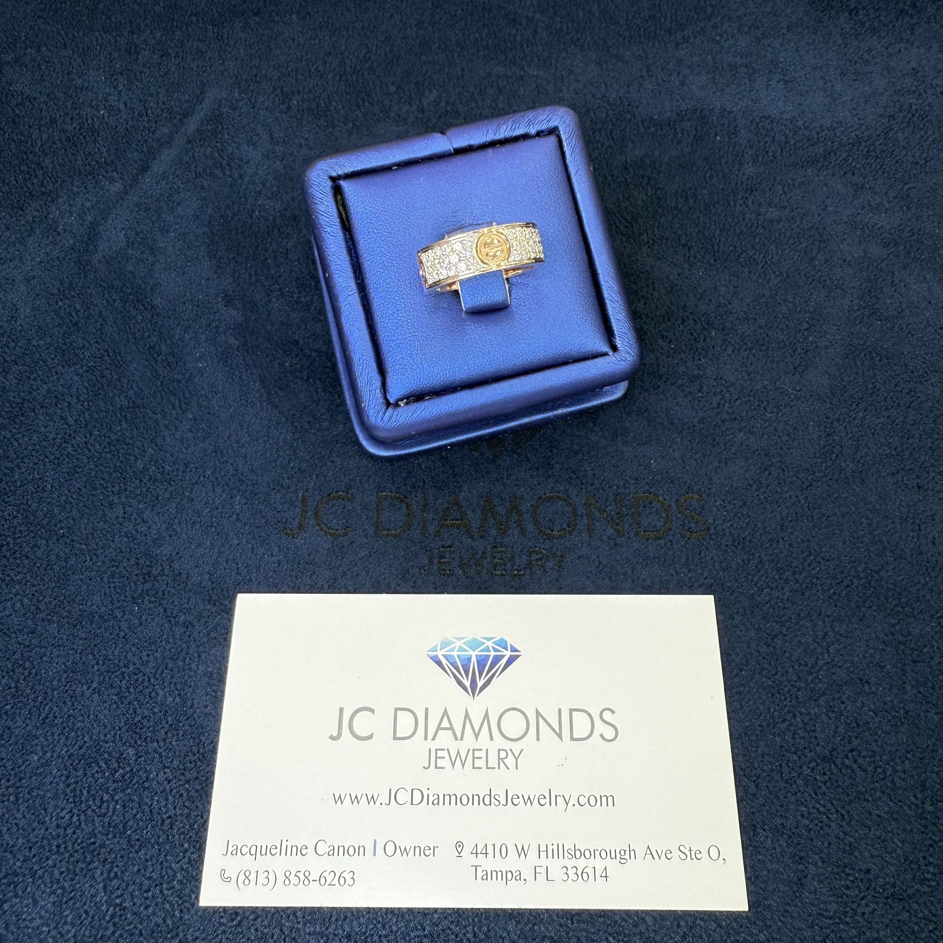 Ring Rose Gold 10k Gold 7 MM Wide Diamonds Vs Quality 