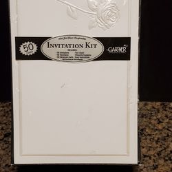 Pack Of 50 Invitations Kit Rose Embossed