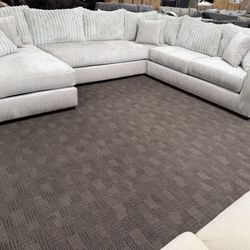 Light Gray Comfy And Deep Sectional 