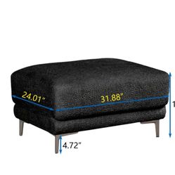 Brand new- ottoman black ( lamb wool, 31")