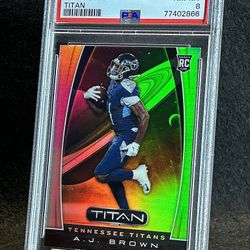 2019 Chronicles 🪐 AJ Brown 🪐 Titan Rookie PSA 8 NM-MT 💎 Low Pop 1 - Philadelphia Eagles 