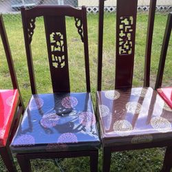 $150 For All 5, Chairs Wood Solid, All In Good Condition.