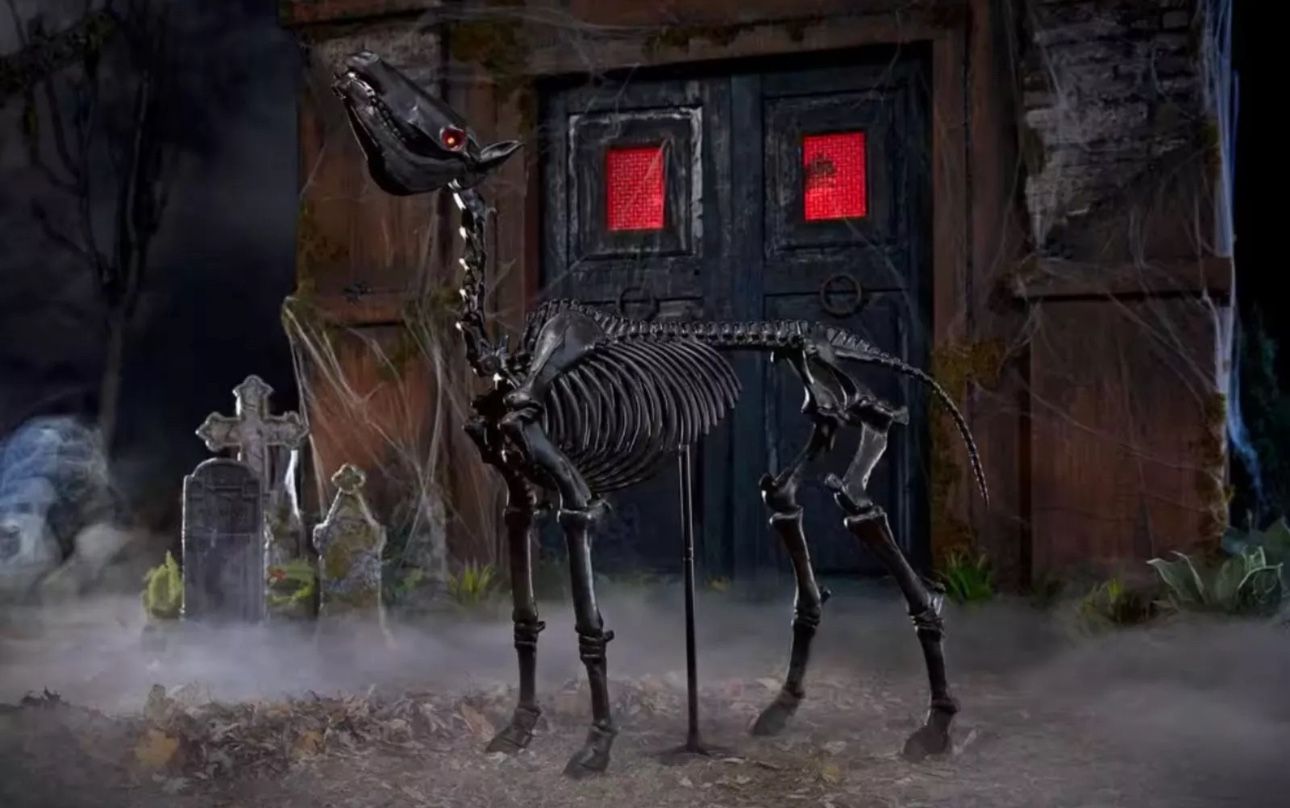 New 5.5 ft Grave & Bones LED Skeleton Pony – Home Depot Home Accents Holiday
