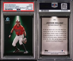 2023 Bowman Jackson Holliday Spotlights Green Refractor PSA 10