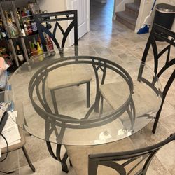 Used Glass Dining Table w/ Chairs