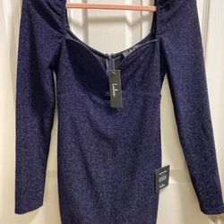 LuLu’s Midnight Blue Long Sleeve Bodycon Mini Dress(