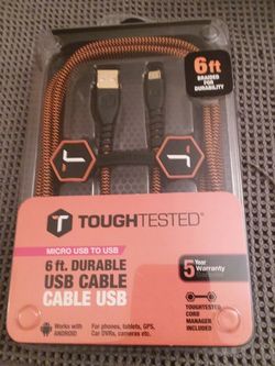 Tough tested 6ft durable USB cable