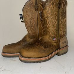 DOUBLE-H MEN'S STEEL SQUARE TOE WESTERN BOOTS