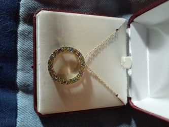 24 k gold plated circular necklace