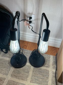 Dual nightstand table lamps 16 inch