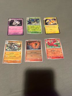 Six rare Pokemon halo cards