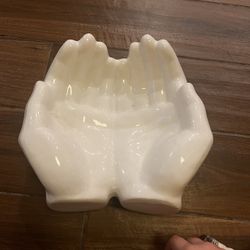 Handcrafted Ring Organizer - Sculpted Hand Trinket Dish | Open Hand Jewelry Holder, Hand Design Storage Dish, Unique Hand Storage Bowl with High Durab