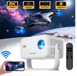 8K Projector with WiFi 6 and BT5.4, Native 1080P Projector, Movie Projector