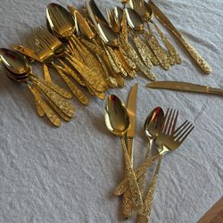 Gold electroplated Silverware Stanley Roberts Vintage Silver 