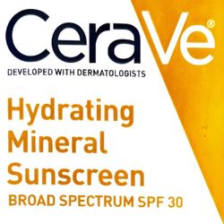 CeraVe Hydrating Mineral Sunscreen SPF 30 – Full Size, New & Sealed
