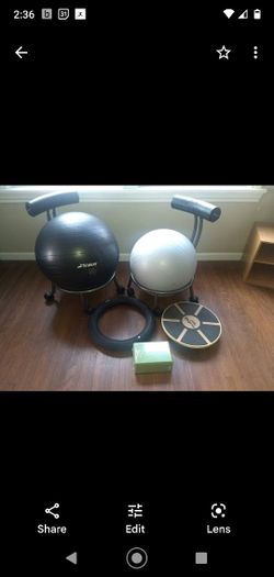 Exercise Ergonomic Equipment Isometric And Trideer Chair, Ball, Floor Holder. Yogaree And Block Already Sold. 