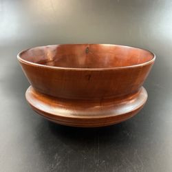Handmade Hand Turned Carved Wood Centerpiece Bread Salad Bowl Large 10" MCM