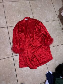 Women’s red feather robe