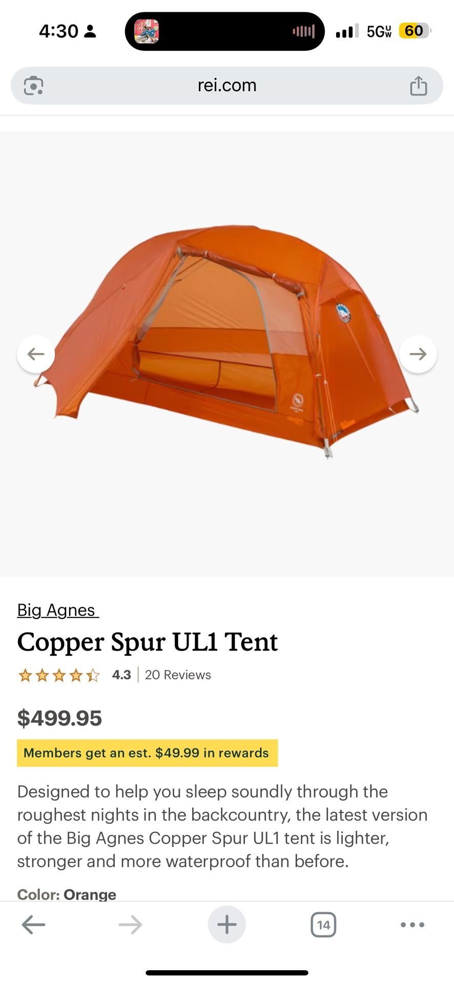 Big Agnes HV UL 1 Tent
