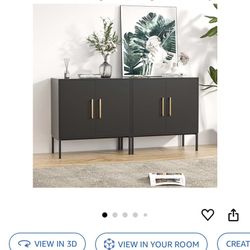 2 Wooden accent Storage cabinets