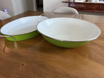 Metal Serving Bowl And Tray
