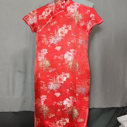 Kids Girl Chinese Traditional QIPAO Costume Tunic Short Sleeve cheongsam Dress Sz  8