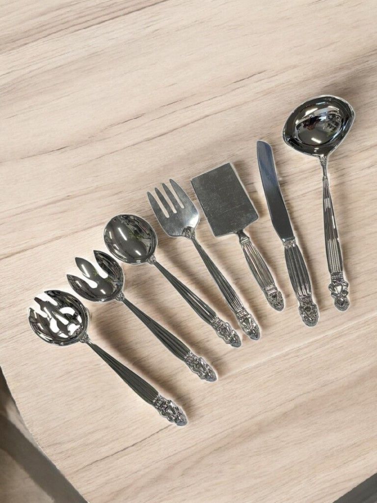 GODINGER Olde Copenhagen Silverplate Set of 7 Heavy Serving Pieces Flatware