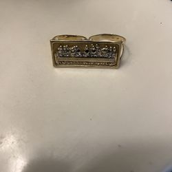 14k last supper 2 finger ring