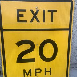 Exit 20MPH Street Sign 