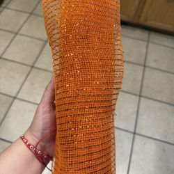 Orange Tinsel Halloween Fall Pumpkin