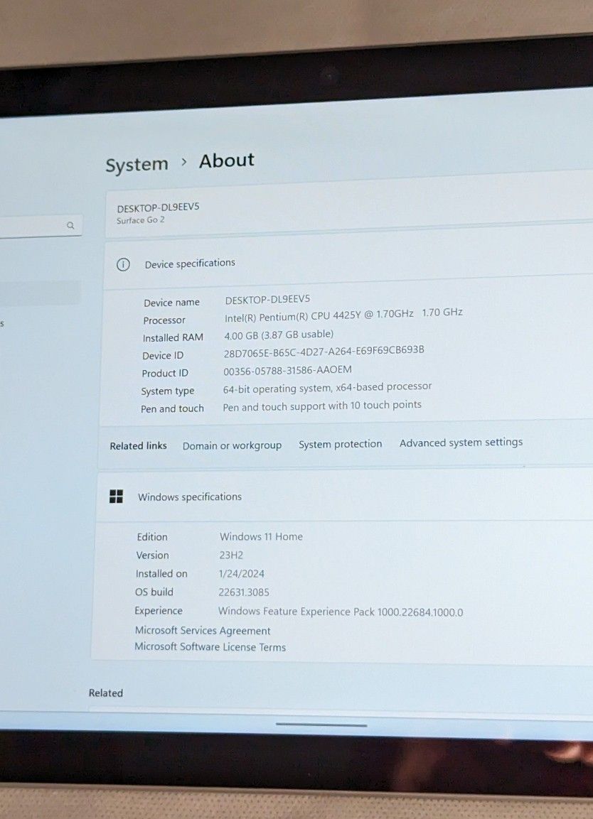 VERY NICE MICROSOFT SURFACE GO WINDOWS TABLET Windows 11