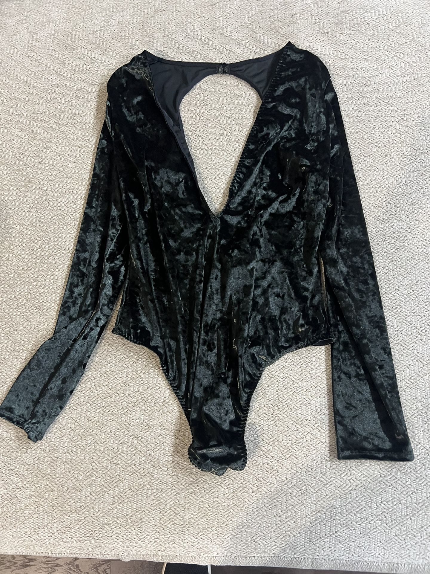 Victoria’s Secret black velvet bodysuit
