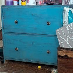 Teal Filing Cabinet/Dresser Make Offer  Must Go!!!