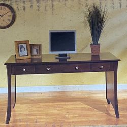  Whalen Furniture, Deluxe Cappuccino Office Set, Desk & Bookcase