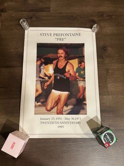 Vintage Steve Prefontaine Original Poster 1995 20th Anniversary Pre Running Rare