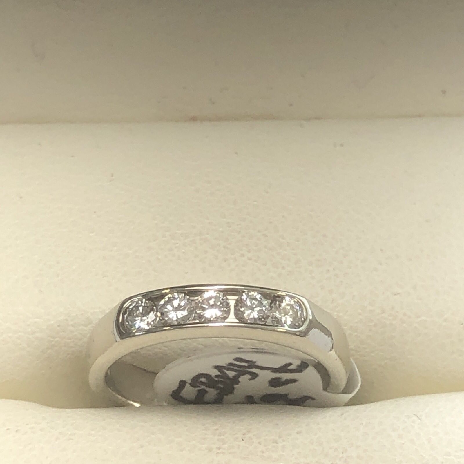 14 Kt White Gold & Diamonds , Wedding Band 