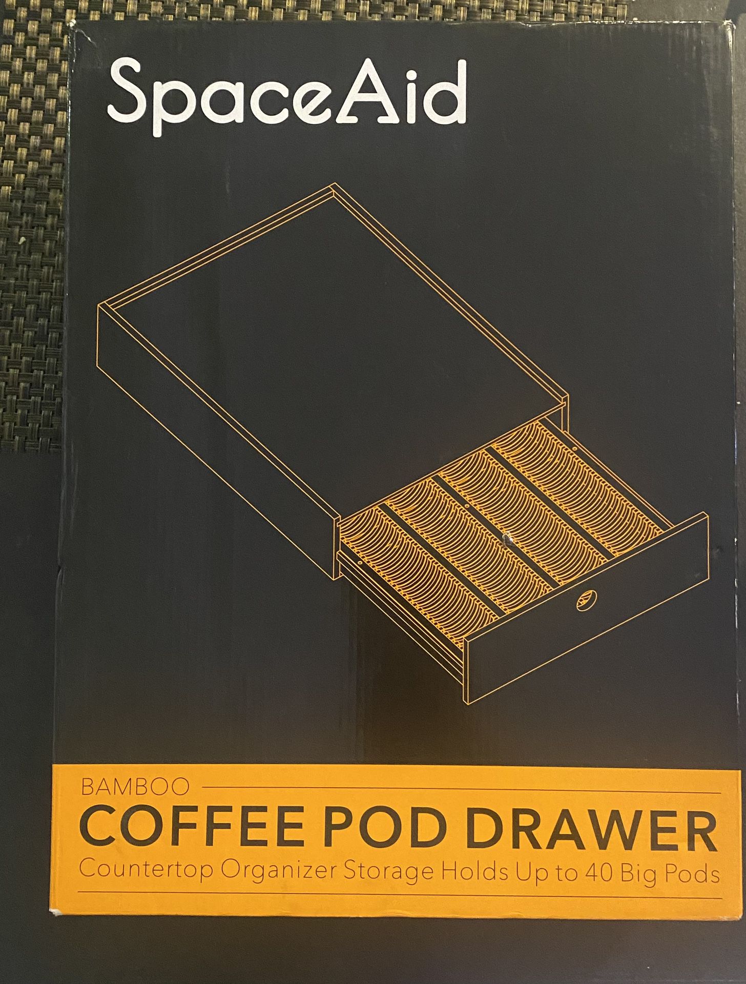 SpaceAid Bamboo Coffee Pod Holder Storage Drawer
