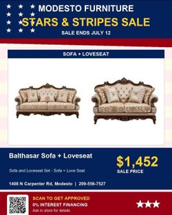Elegant Fancy Sofa and Loveseat. Combo REAL PRICE