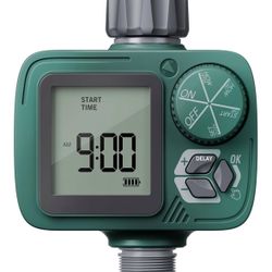 Sprinkler Timer, Programmable Hose Timer with Rain Delay, Manual and Automatic Watering System, Water Timers for Garden Hose, Waterproof Digital Irrig